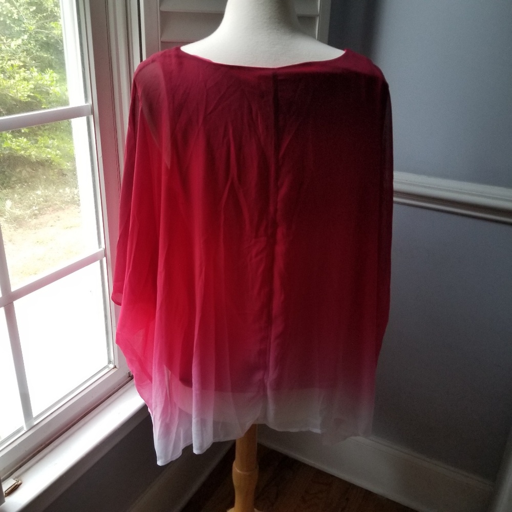Lane Bryant ombre raspberry pink top 14/16 - Picture 2 of 3